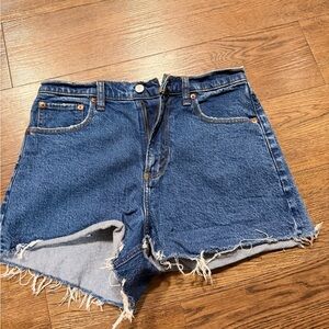 Abercrombie & Fitch Distressed Blue Jean Shorts